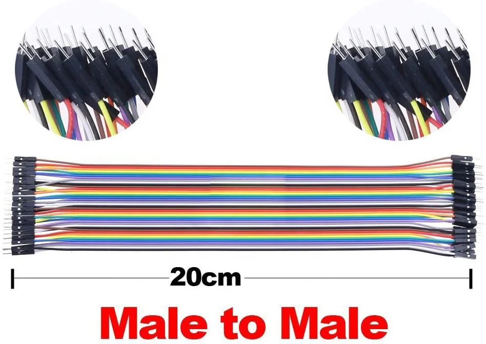 Gold Plated pin Dupont Wire Jumper Cable (8inch) 2.54mm Soft Flexible Silicone Test Leads for Electrical Testing 6 Colors
