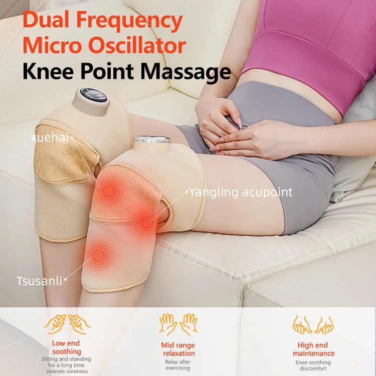 New Electric Vibrating And Air Compression Knee Care Massager Cordless Pneumatic Knee Joint Massager With Heat