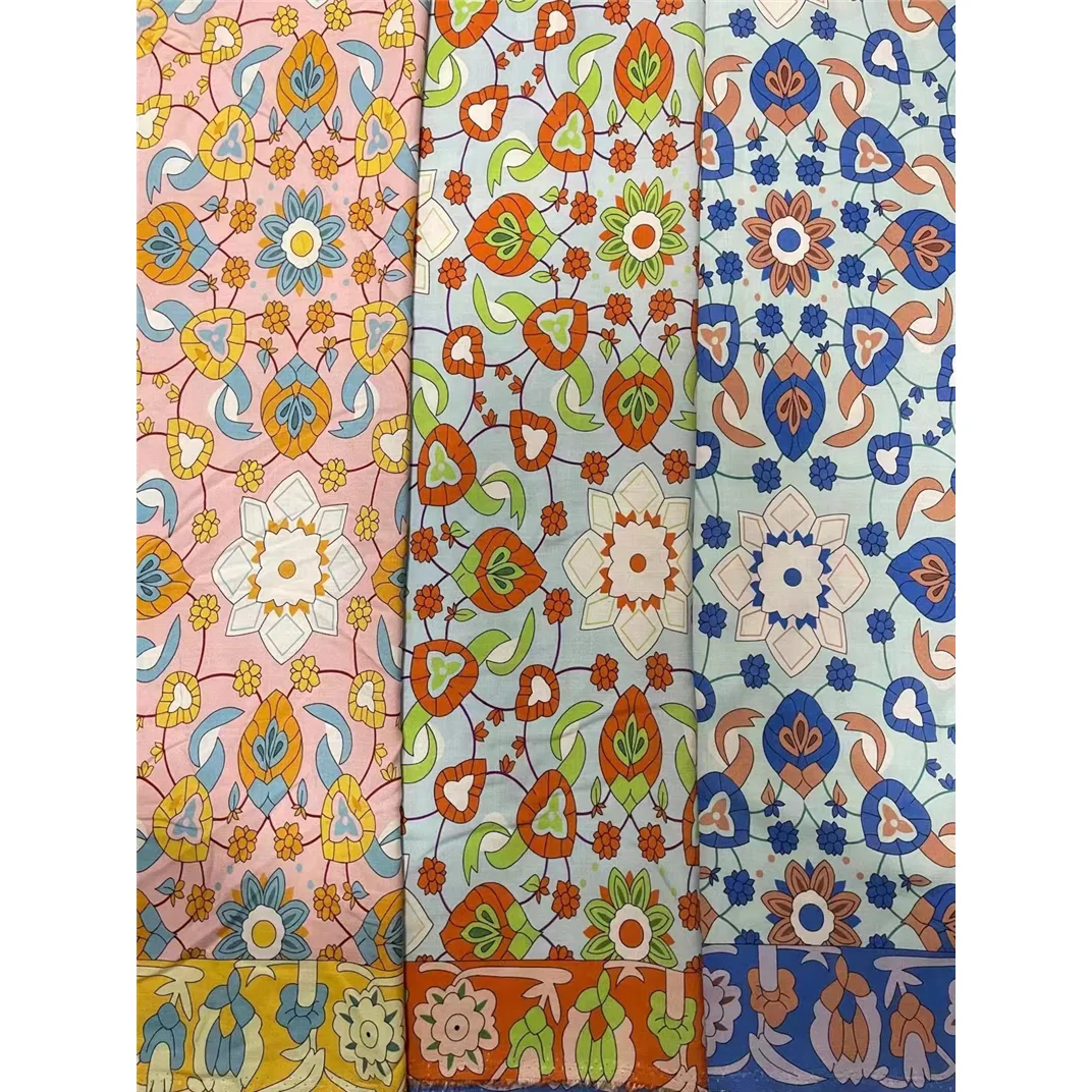 100% искусственный шелк, ткань с принтом, двусторонняя Цветочная ориентация, дизайн, подходит для dirac, сомалийский набор