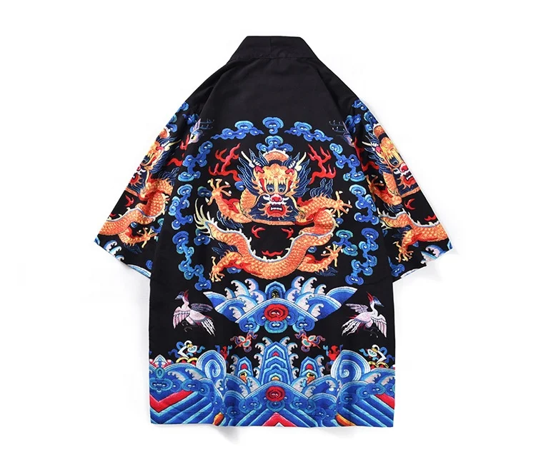 Fashion Men Kimono Cardigan Chiffon Dragon Jacket Casual Wholesale