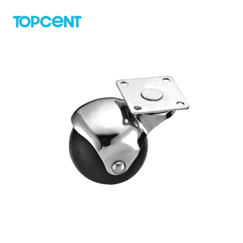 TOPCENT steel nylon zinc alloy 1.5  2 inch furniture casters heavy duty office chair caster wheels