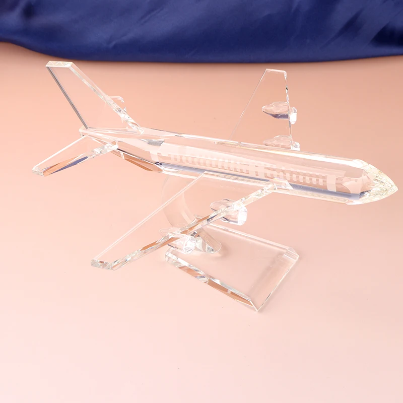 Crystal plane model business crystal plane model for office desk decoration