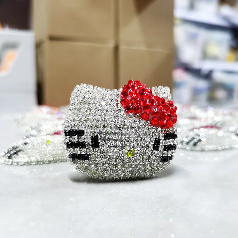 Kitten Car Mounted Random Diamond Inlaid Cartoon Cat Head Mobile Phone Case Patch Diy Accessories Materials Decorative Supplies