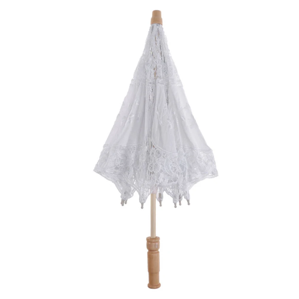 Ovida White Lace Craft  Small Kids Mini Decoration sublimation Props White Ivory Lace Parasol Bride Wedding Umbrellas