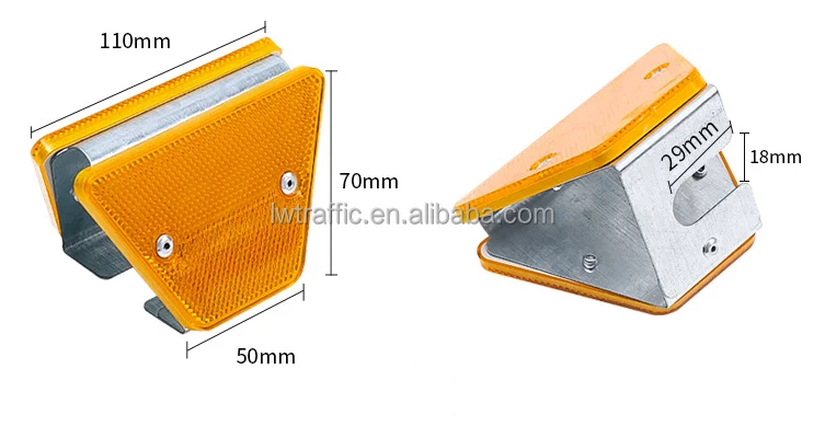 Trapezoid barrier butterfly guardrail reflector high reflective highway lights reflectors