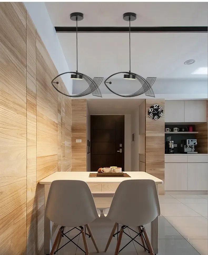 2024 Popular Hot Fish Design Aluminum Chandelier Antique Factory Wholesale Hanging Lamp Modern Restaurant Lamp