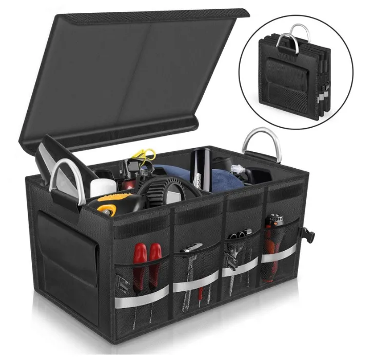 
Oxford Cloth Durable Multiple Pockets Collapsible Car Storage Box Bag High capacity Folding Vehicle Car Trunk Organizer 