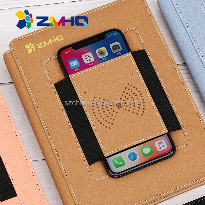 Горячая Распродажа A5 PU крышка блокнота встроенный блок питания 8000mAh Беспроводная