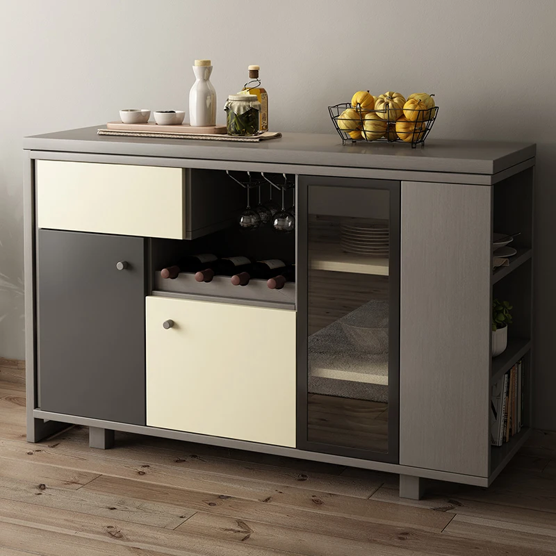 
Nordic creative retractable folding bar sideboard modern minimalist multi-function wine cabinet cupboard storage cabinet 