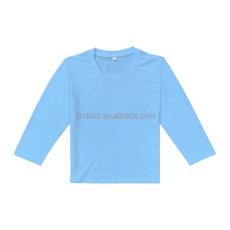 Wholesale Kids Clothes Pure Color Pastel Color Long Sleeve Sublimation Blank Shirts For Toddler Infant Youth