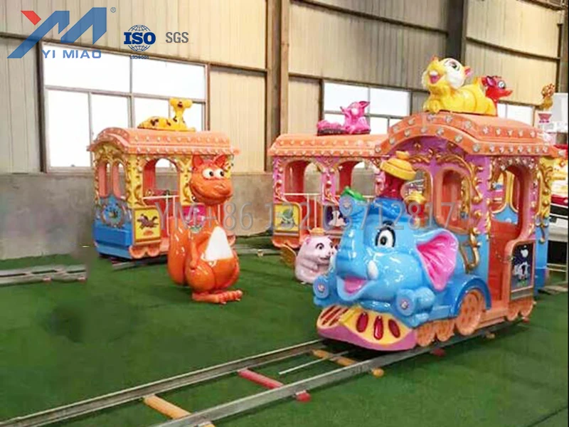 Whole sale  funfair amusement park outdoors  elephant cartoon Tourist train on track for adult children