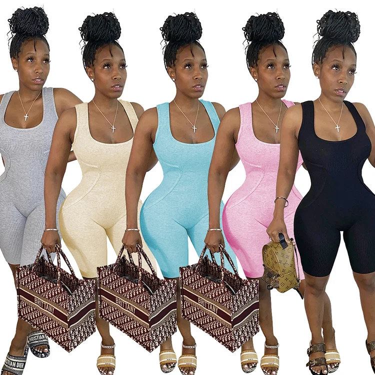 
Hot Sale 2020 New Design Sleeveless halter Bodycon Romper Summer Women Sexy Jumpsuit For Women 