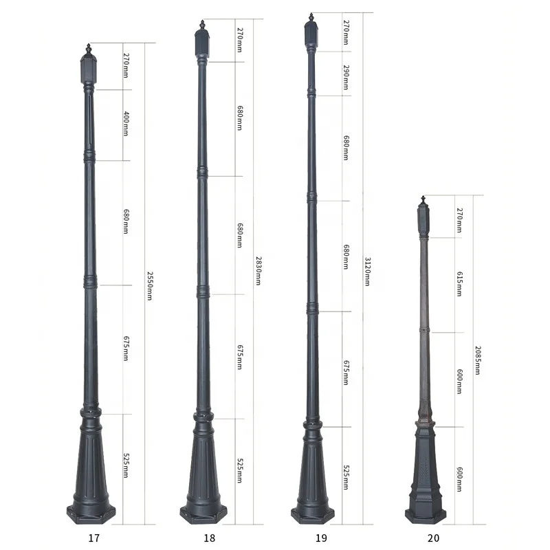 aluminum lighting pole street light lamp post garden lighting electric pole 3m