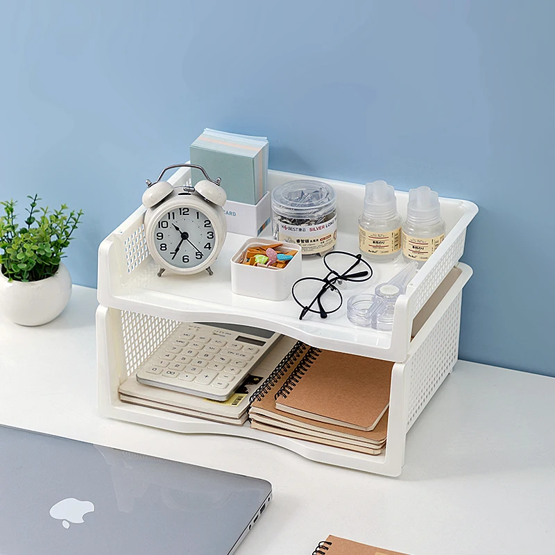 New Top Quality Office Desktop Stationery Organizer Paper File Document Sorter Rack stacked Plastic Organizer Basket