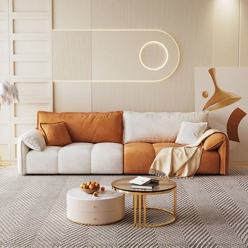 Living Room Furniture Velvet Fabric Leather Sofa Modular sectional Many Colors sofa Different Combination of Multi Modules