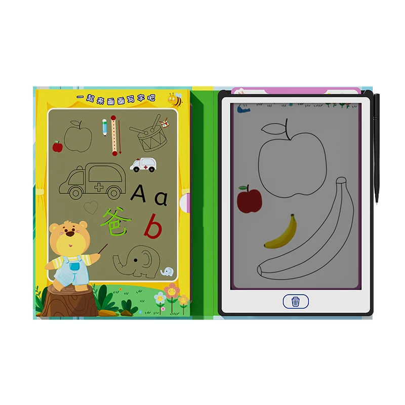 Пользовательские инструменты для раннего обучения стираемые Doodle Tracing Book игрушка с ЖК-планшетом письма 20 шаблонами детей доска рисования