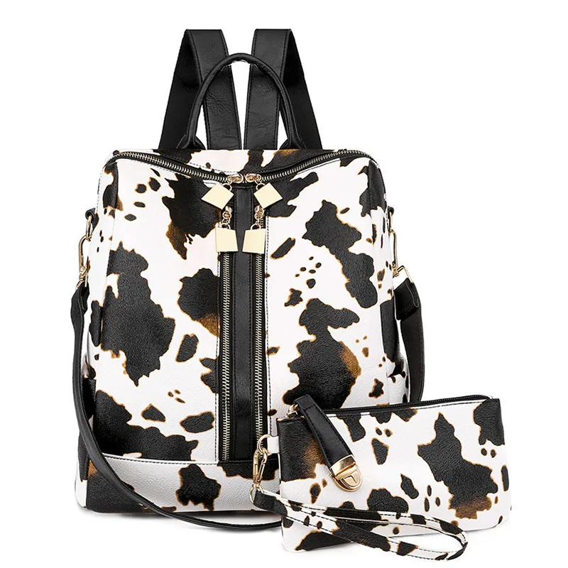 Leather Backpack Wholesale Personalized Woman Stylish Durable Cow Snakeskin Leather Backpack