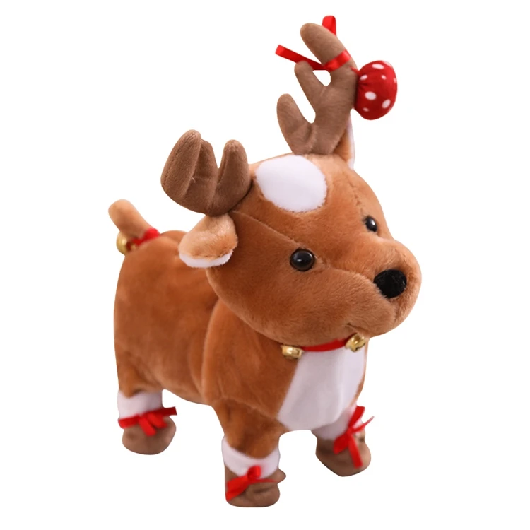 Singing Christmas reindeer walking plush toys