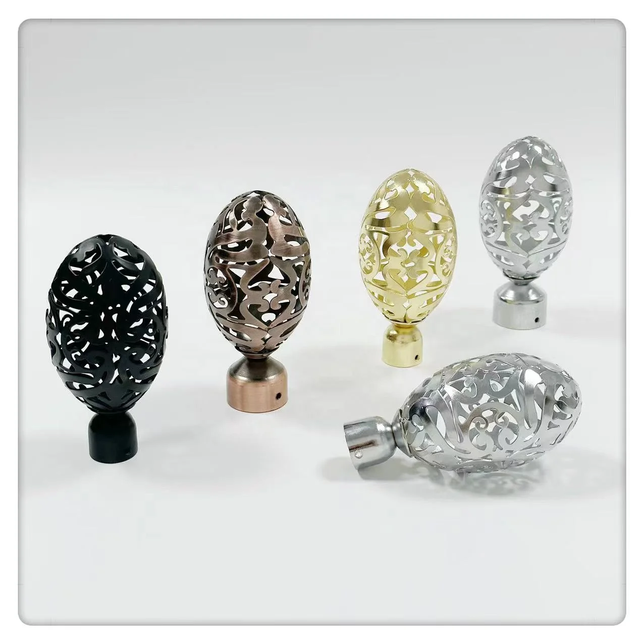 Sell Good Window Curtain Rod Set Iron Drapery Rods Metal Curtain Rod With Goose Egg Finials