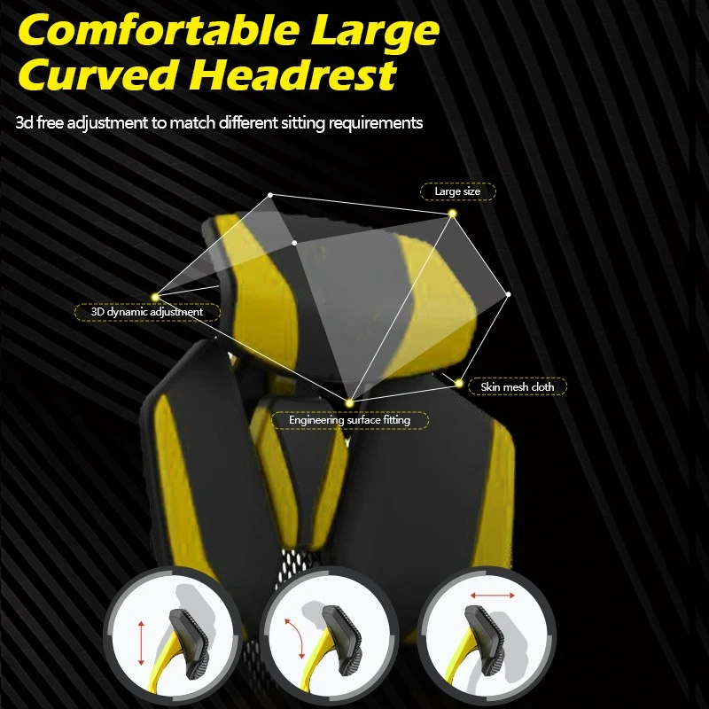 Hot Selling Aluminum Arm Computer Gaming Chair with Speaker Fashion European Ergonomic Leather Swivel Chair