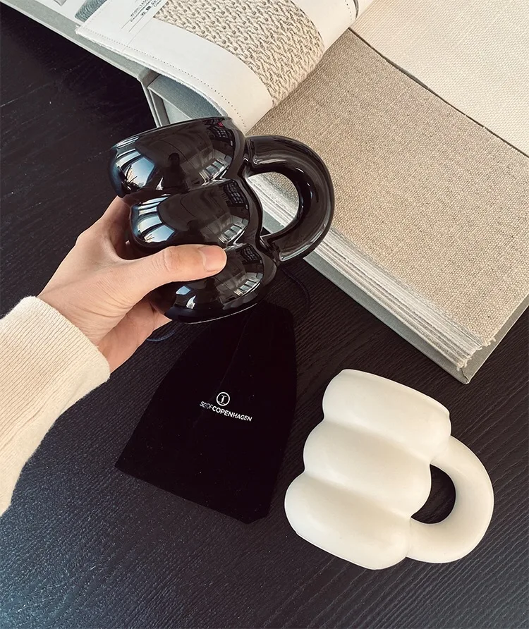 Nordic Ins Style Creative Tire Mug Coffee Ceramic Cute Coffee Mugs Wholesale Couple Simple Thick Handle Mugs