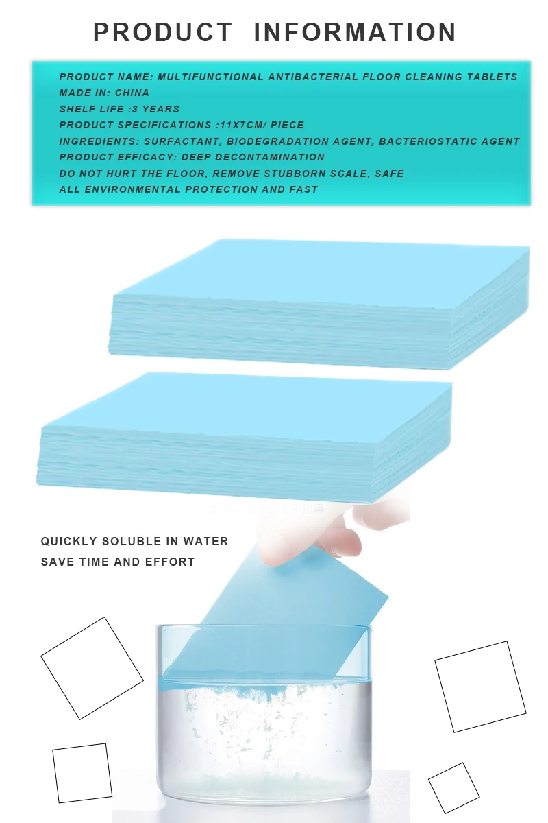 Floor Sheet Cleaner Tablets  Sheets Detergent Products Mob Protection Chemicals Home Cleaning Tools