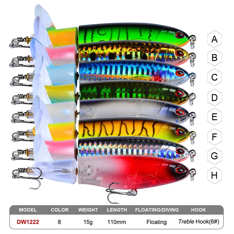 Isca Artificial New 10cm 13g 16g 14cm 35g Propeller Tractor Hard Bait Floating Pencil Lure 8colors