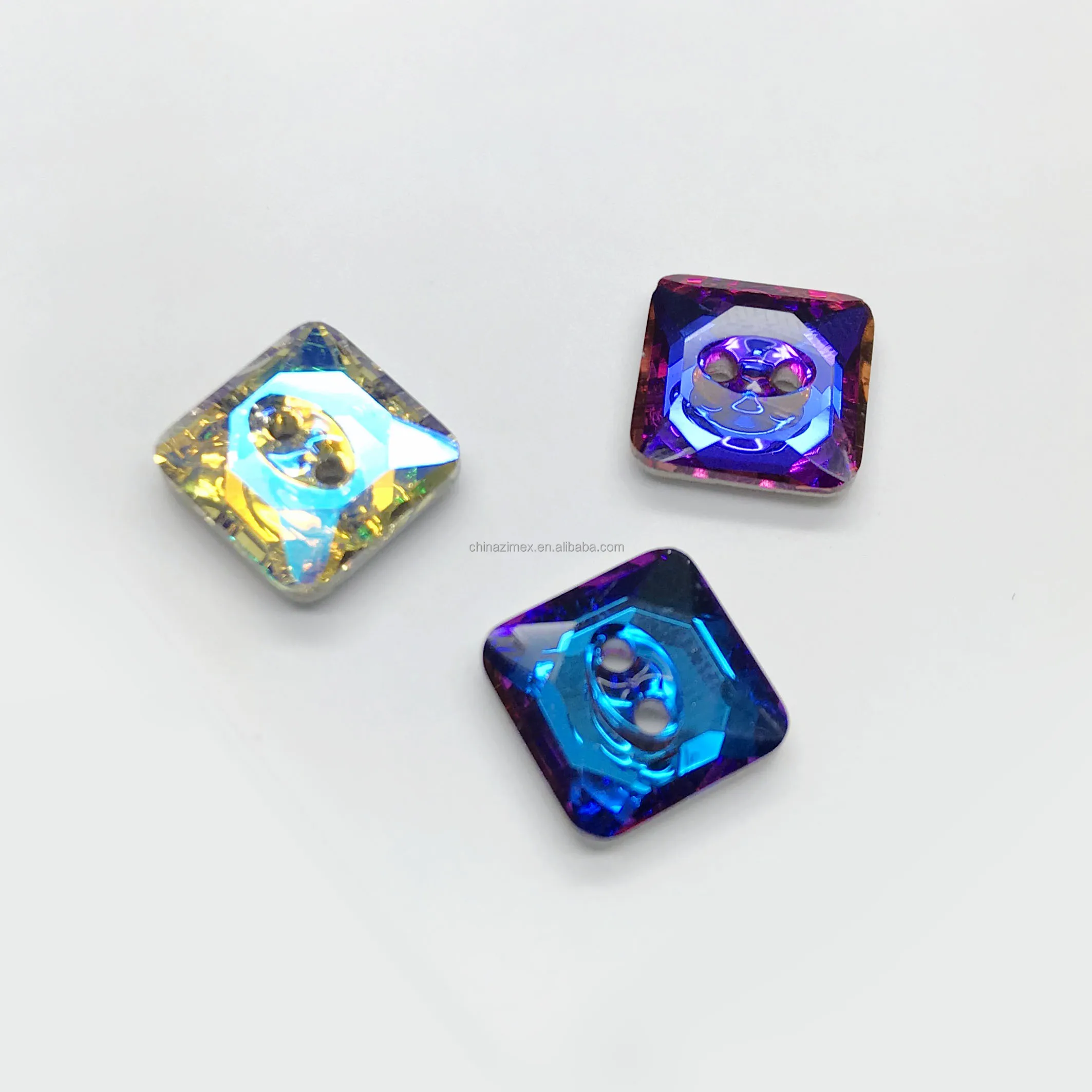 10mm two holes rhinestone crystal square buttons for shirt for sweater