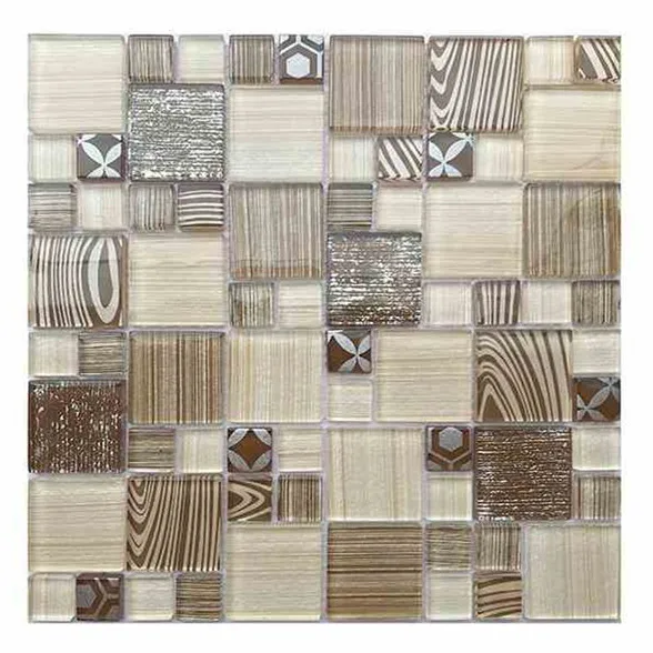 Wall Decor 30x30cm Glass Mosaic Bevel Look Glass Mirror Tile