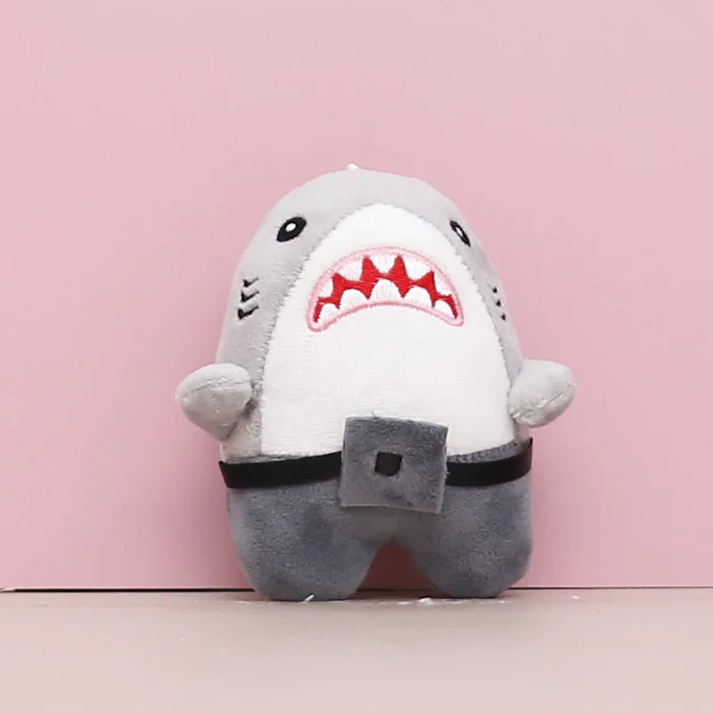 Sea animal ferocious Great white shark doll cute plush toy shark doll key chain pendant