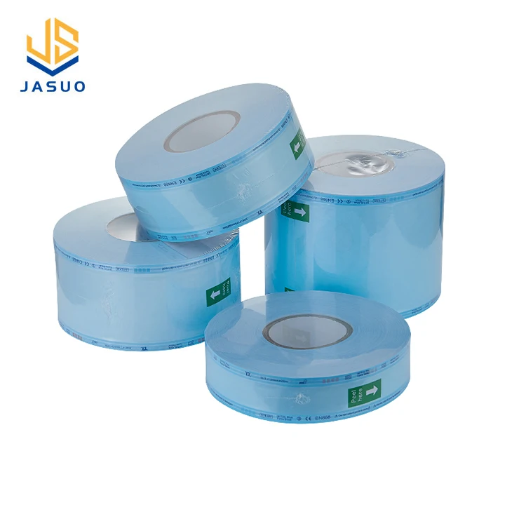 Jasuo dental 25cm*200m medical sterilization packaging flat roll medical bag autoclave