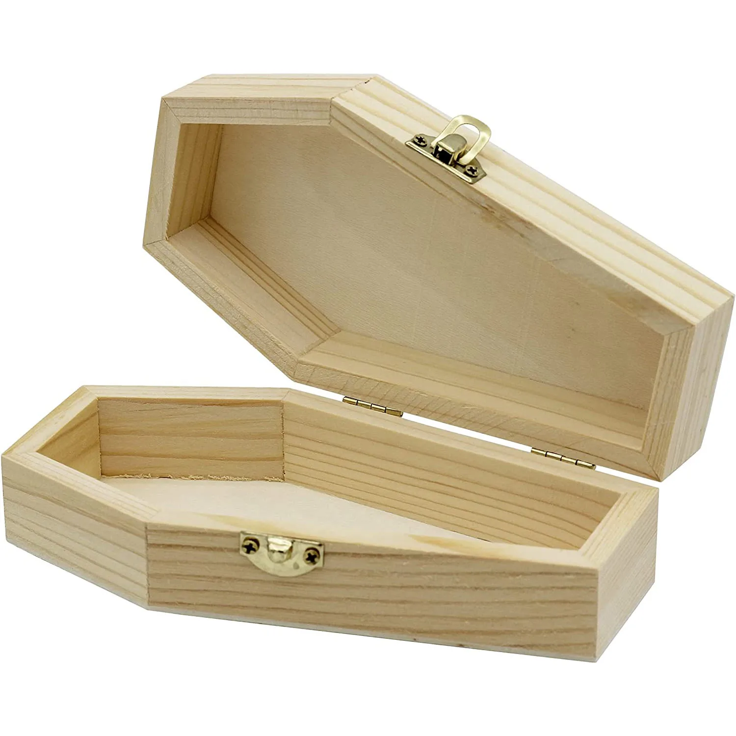 Unfinished Wood Funeral Coffins, 6 Inch Coffin Box, Fillable for Halloween Parties-Goth- Decoration- Small Pet Burials