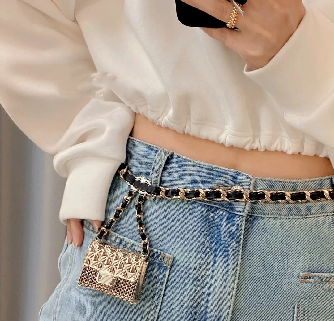 2021 New Design Fashion Bumbag Waist Chain Mini Bag Belt For