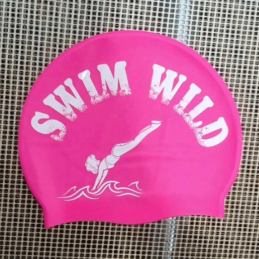 Custom made logo waterproof breathplay wonderful silicone swim cap 50g 55g 60g 65g options