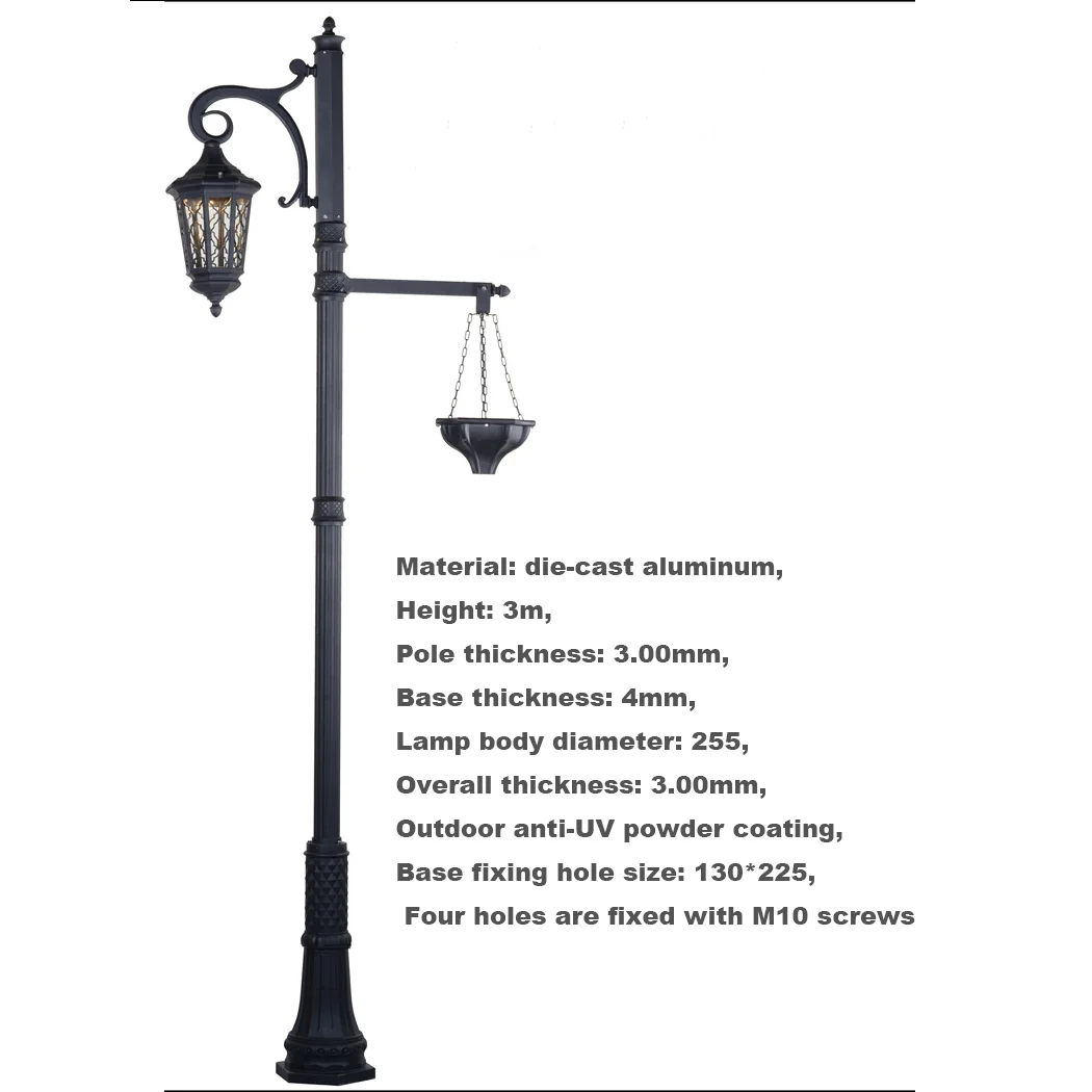 European Classics Led Street Lamp Outdoor Garden Light Aluminum Glass Waterproof Lamp Garden Landscape Lights