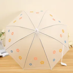 Fashion Colorful Poe Umbrella Straight Clear Umbrella Transparent Rain Umbrella