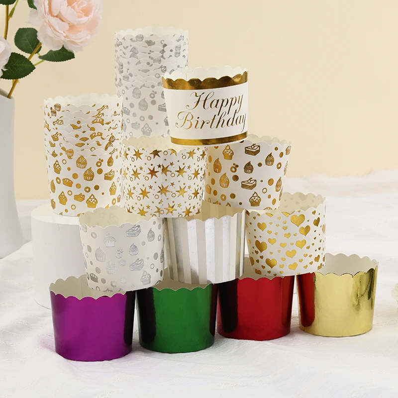 Turquoise Chevron Scollaped High temperature baking cups