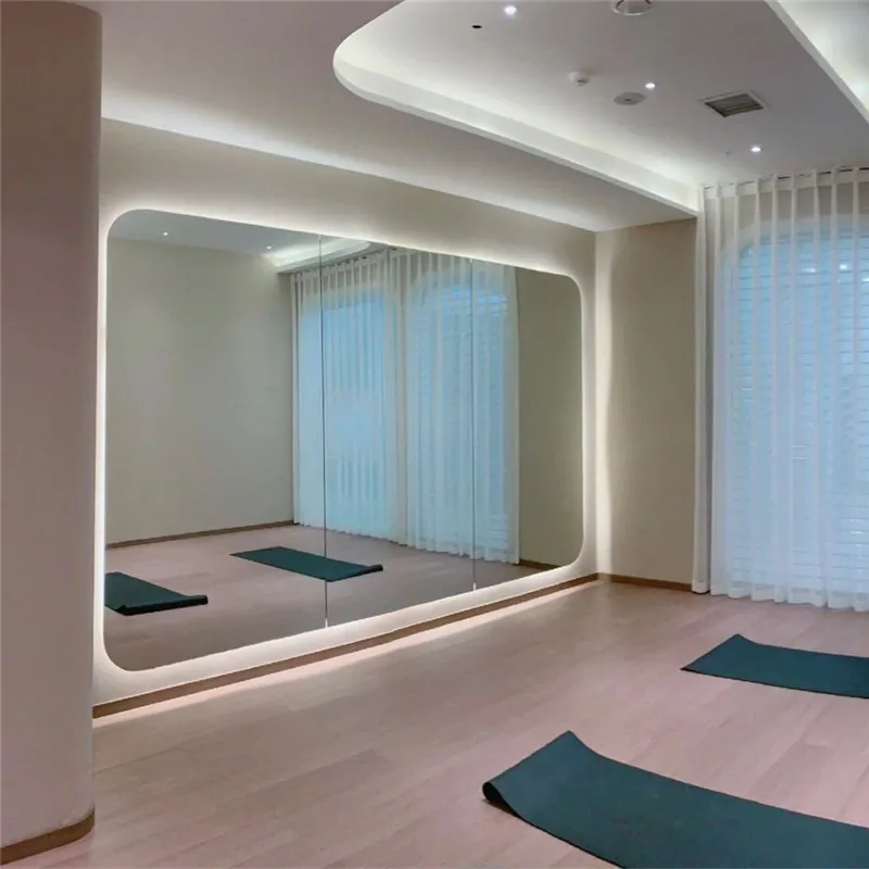 Factory Wholesale Large Size High-definition Full-Body Dance Studio Gym Wall Mirror With LED Light