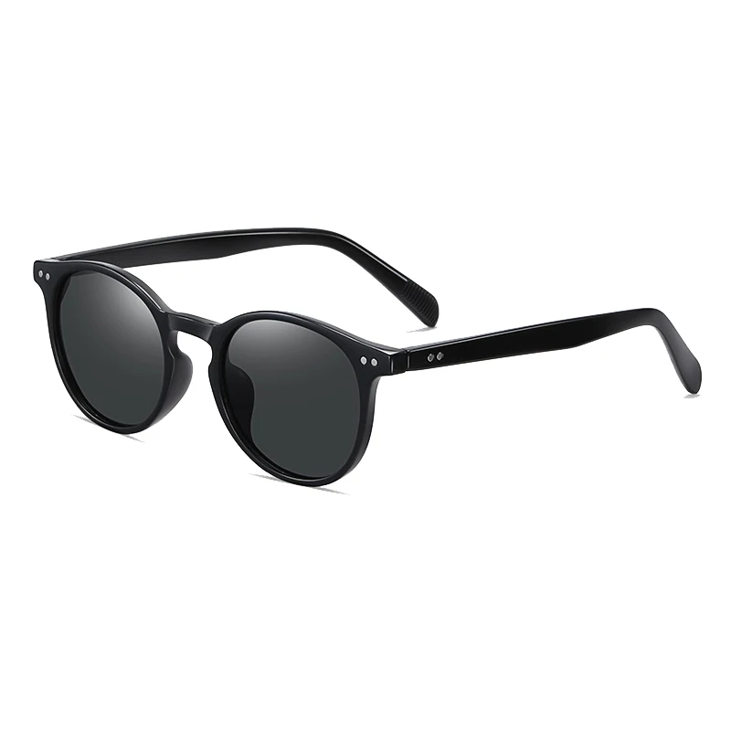 Factory vintage round polaroid tr90 sunglasses for men women custom luxury brand design classic polarized  sunglasses with logo