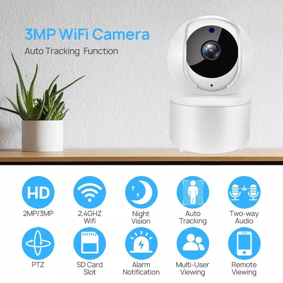 Камера видеонаблюдения Icsee 3 Мп 5 360 дюйма XM H.265 Wi-Fi PTZ