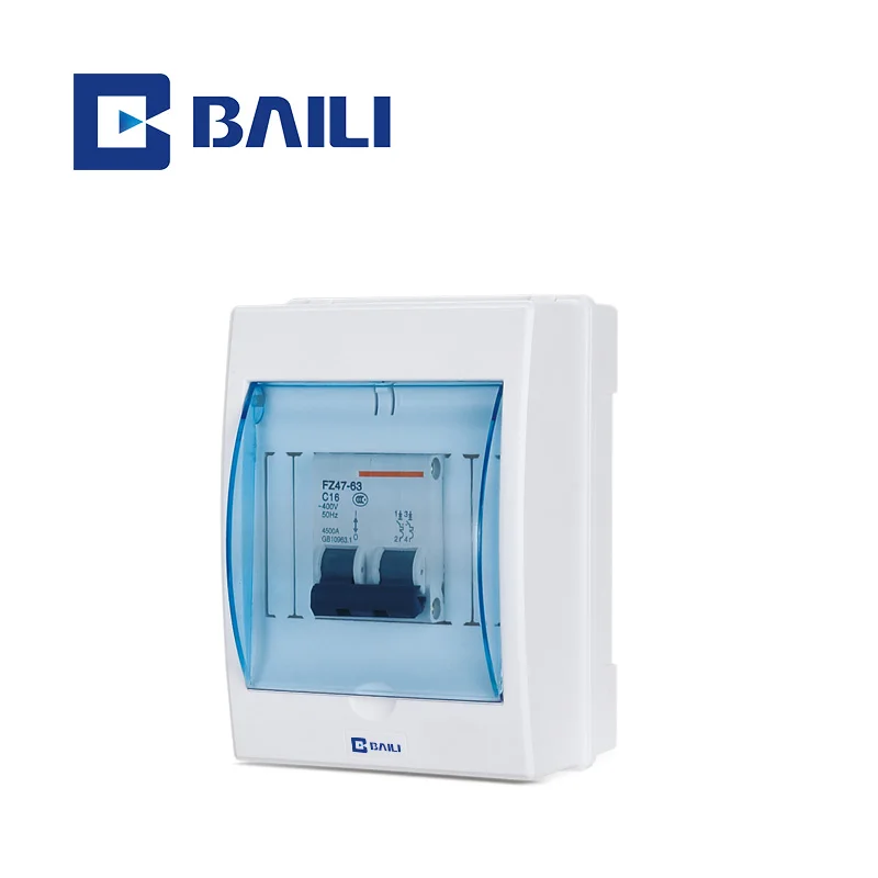 BAILI A series 2way  L2 Surface Mounting Full Plastic Control Panel MCB Enclosure box Distribution Box