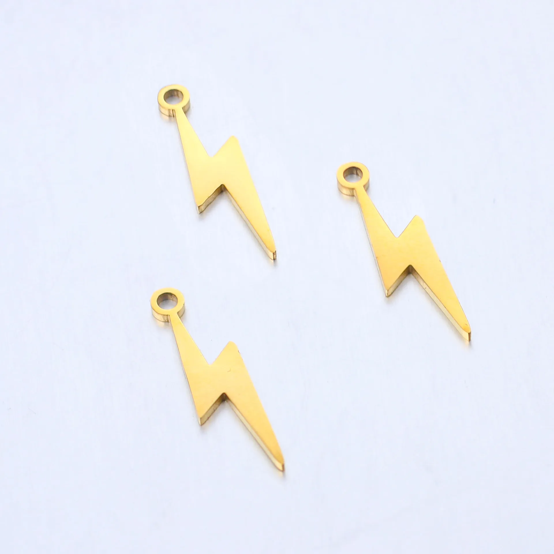 Wholesale Stainless Steel High Quality Mirror Polish Lightning Charm Pendant For Jewelry Making Diy Necklace Findings (SZ098)