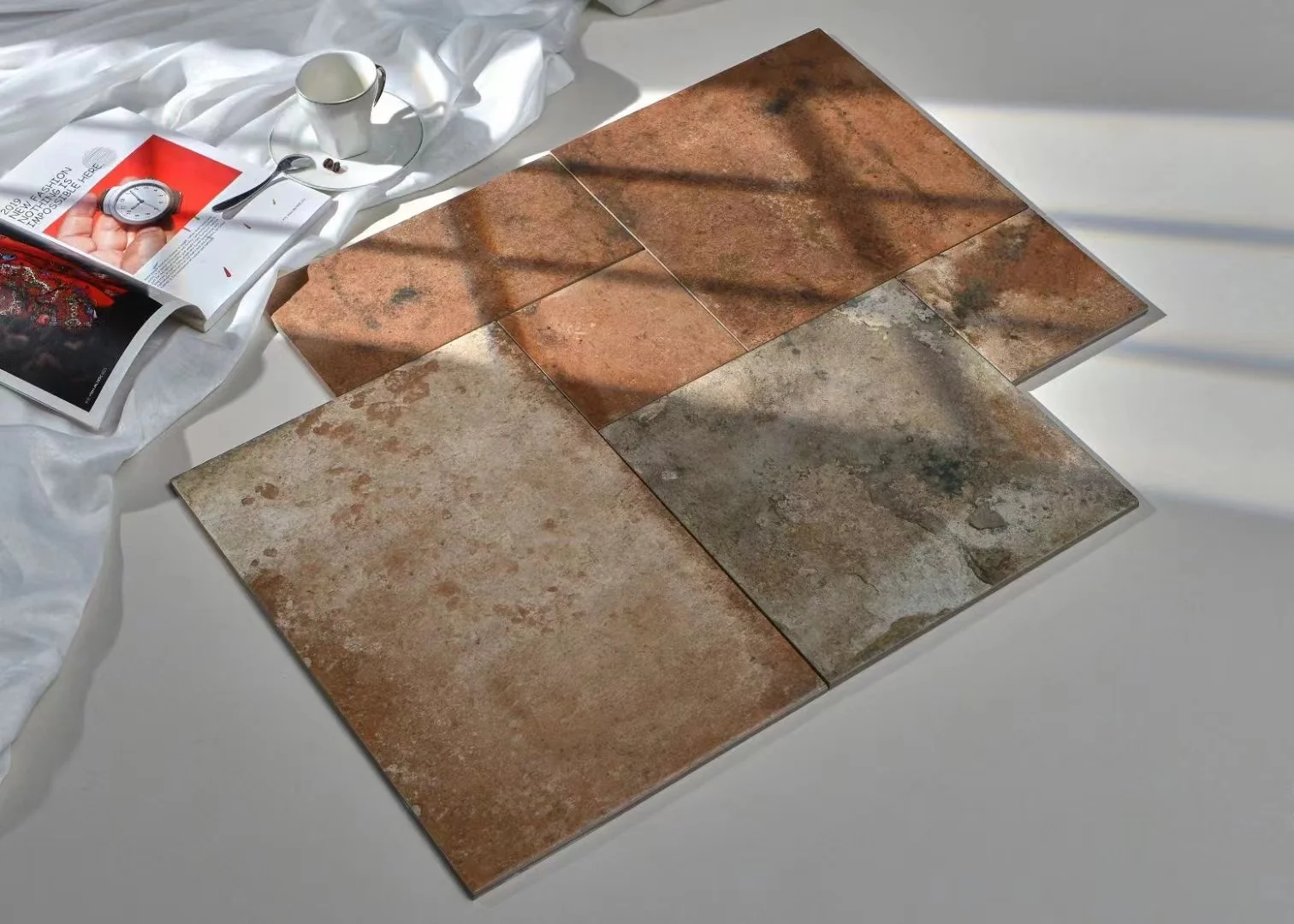 French Pattern Travertine Porcelain Tiles