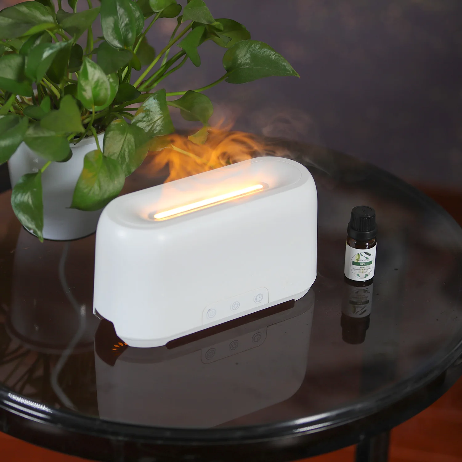 New Simulation Flame Mini Aroma Diffuser Portable USB Humidifier Desktop Air Aromatherapy Fragrance Essential Oils Led Fire