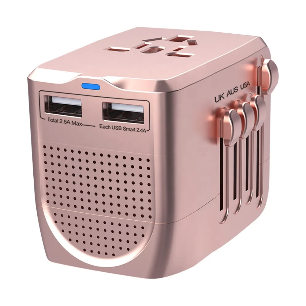 Wholesale CE Universal Power Step Down 220V to 110V Voltage Converter 2 USB International Travel Adapter