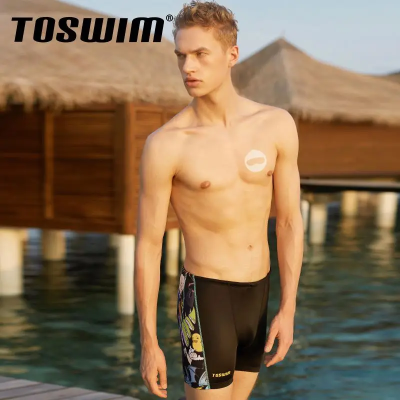 Manufacturer Bright  Mens Swim Trunks Swim Jammer Swimwear For Men Shark Skin