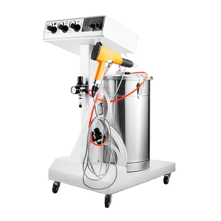 hand held electrostatic gun in metal coating machine line