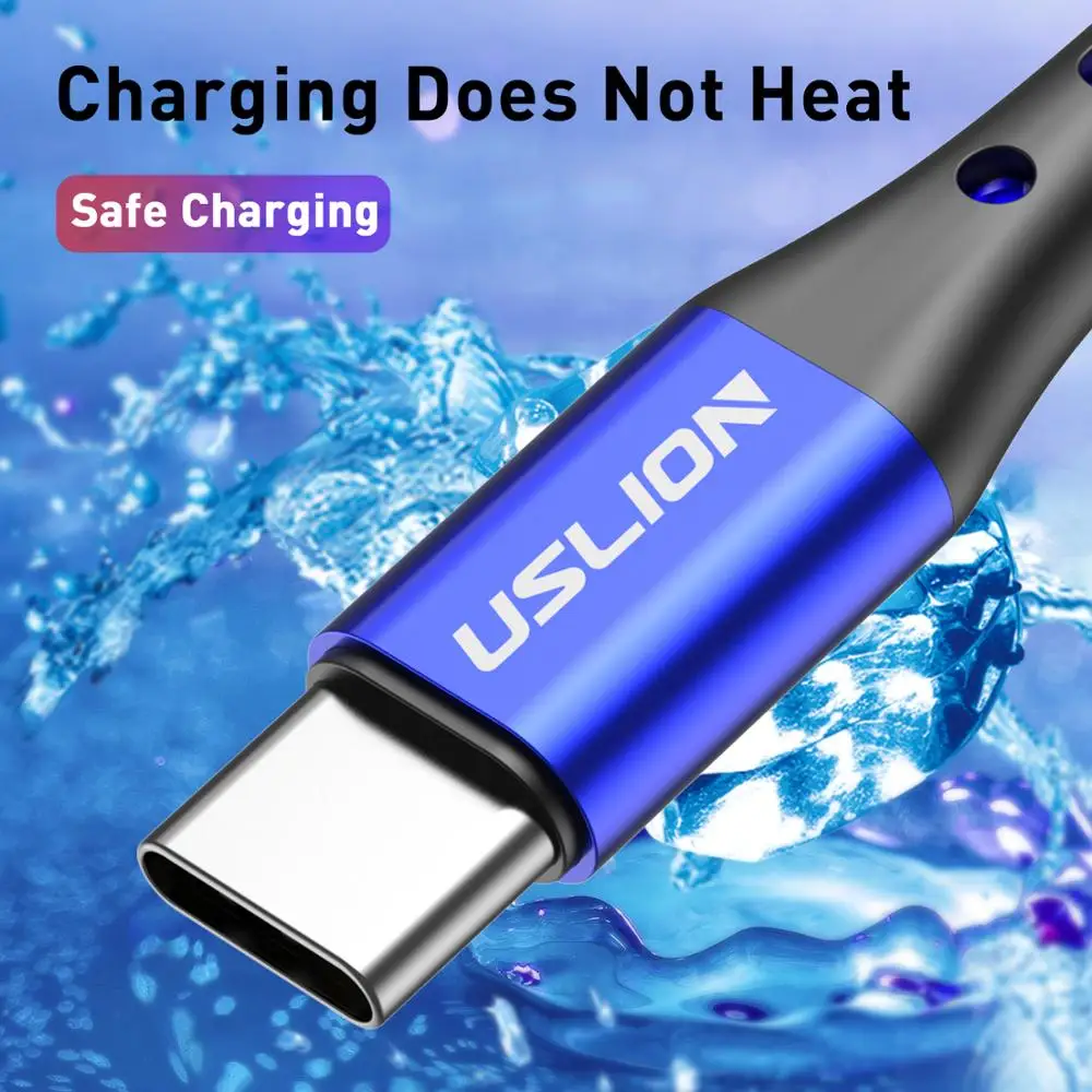 
USLION 3A Fast Charging Cable for Huawei Data Cable for Type C Mobile Phone USB Cable for Samsung 