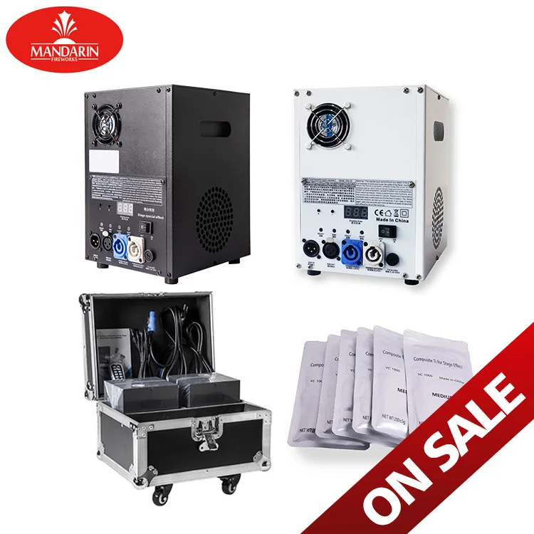 On sale White 600W smokeless wedding fountain cold flame fireworks machine cold pyro sparkles dmx remote