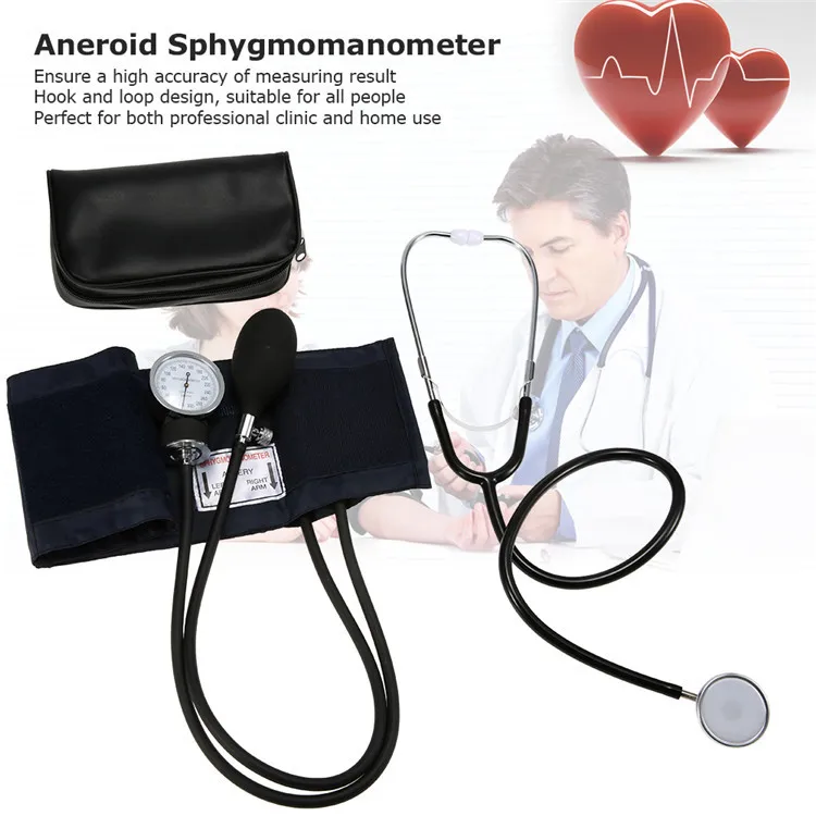 Lightweight  Manual Stethoscope Aneroid Sphygmomanometer with Stethoscope Cardiology Diagnosis